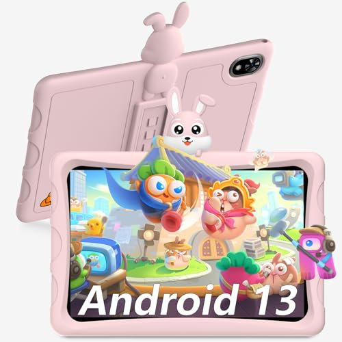 DOOGEE U9 Kid Tablet 10.1 Pulgadas, 7GB RAM + 64GB ROM(1TB TF),Tablet para Niños con 5060mAh, Android 13 Tablet WiFi 6, Apps for Kids, Tableta de 1280x800 HD, Dual Camera TÜV Certificación/OTG, Rosa