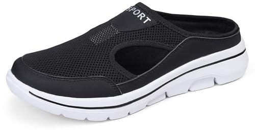 Meik Mangni Zoccoli Donna Uomo Sabot Traspiranti Ciabatte Comode Sandali da Spiaggia Leggero Scarpe da Giardino Antiscivolo Pantofole da Casa Nero 36 EU