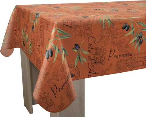 Le Linge de Jules Nappe Anti-Taches Provence tomette - Rectangle 150 x 300 cm