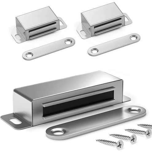 ﻿ElevaPulse 4er Pack Türmagnet mit Schrauben, Magnete für Schranktüren, Magnetverschluss Schrank, Schrankmagnete, für Schranktüren, Türmagnet, Schrankmagnet, Möbelmagnete