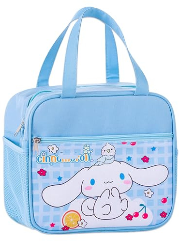 Roffatide Anime Cinnamoroll Lunch Bag für Mann Frau Auslaufsichere Lunch Box Großes Fach Tote Lunch Container für Arbeitsreise Blau
