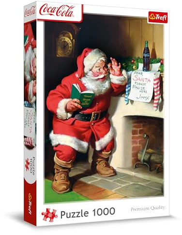 Trefl - Puzzle 1000 Teile, Der Nikolaus am Kamin, Coca Cola