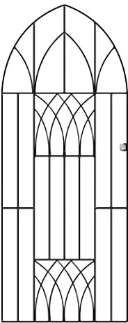 Abbey Modern Tall Bow Top Metal Garden Gate 1950mm High Wrought Iron Style Pedestrian Entrance (914mm Gap x 1950mm High ABZP42)