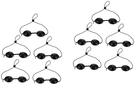 MERRYHAPY 10 Stk -augen Maske Schutzbrille Geführte Brille Augenschatten Schützend Sicherheits-bräunungsbrille Sicherheits-augenklappe Augenabdeckung Schatten Brillen Augenschutz Black