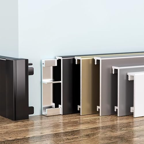 Raouoae Perfil De Borde De Rodapié De 125cm, 2 Tiras De Esquina De Aleación De Aluminio Anodizado Para Suelos De Parqué, Laminados Y Vinilo, Diseño Interior Elegante(Weiß,Höhe: 1.5 cm)