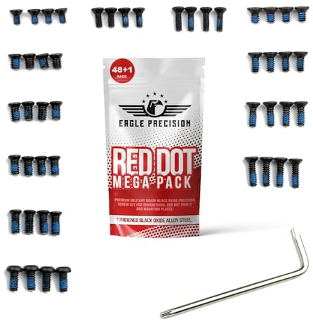 Eagle Precision Red Dot Mega Pack | 48 Pcs of M3, M4#6-32 Screws: 6mm, 8mm, 10mm 12mm for Precision Tools, Plates, and Red Dot Mounts | Includes Oval & Dome Head Torx Heads.