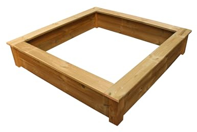 Sandkasten Sandkiste aus Massivholz 28mm EmsCraft24 (Imprägniert, 150x150cm)