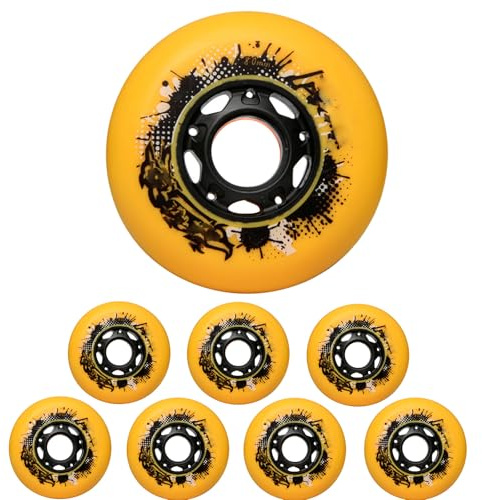 JCCHT Inline-Skate-Räder 92A Outdoor Asphalt Formula Roller Hockey Blades Ersatzräder 72 mm 76 mm 80 mm 8er-Pack,72mm