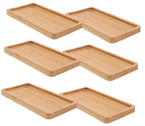 Amosfun 6piezas Bandejas De Madera para Servir y Decoración Multifuncionales para