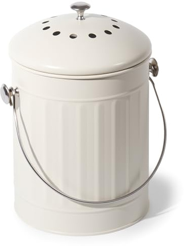 GREELUE Biomülleimer Küche 5,5L mit Deckel & Sieb, Geruchsdicht