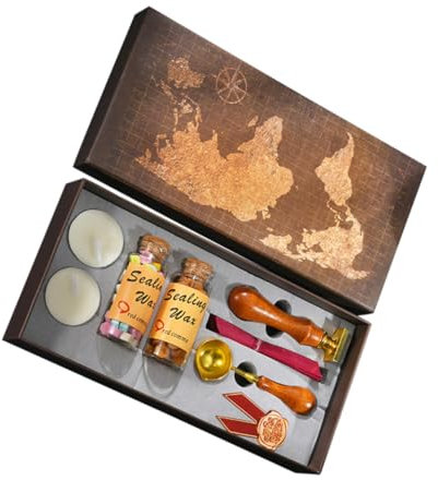Gadpiparty 1 Satz Wachssiegel Stempelset mit Elegantem Design DIY Dekorationszubehör für Einladungen Umschläge und Scrapbooking Wachsstempel und Wachskugeln für Bastler