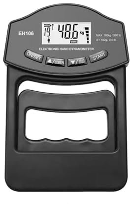 TIEOAXFT Dinamometro Manuale con Display a LED Tester di Forza di Presa elettrica Tester di Forza di Presa Digitale con Display a LED for Impugnatura for Potenza(Black)