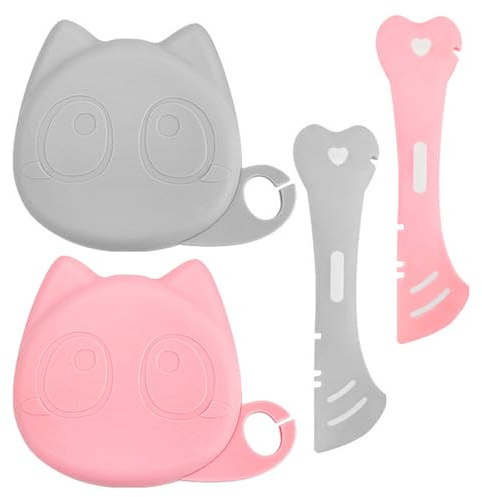 Rieoany 2 Piezas Tapas para Latas de Comida, 2 Cuchara Abrelatas para Mascotas, Tapas Botes Conserva Universales, Cucharas para Comida para Perros y Gatos Reutilizable, Suministros para Mascotas
