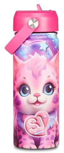 SJ GANG STYLE JAM GANG Borraccia termica, Multicolore, 500 ml, Acciaio Inox, Bpa free, Tenuta stagna, Mantenimento temperatura caldo 12h reddo 24h, Riutilizzabile, Bambina, Ragazza, Scuola, Sport