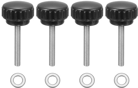 QUARKZMAN 4 Piezas De Perillas De Sujeción Estriadas, M5 X 35mm Métricas 304 Acero Inoxidable Tornillos De Mariposa Con Roscado Macho 25mm De Ancho Asas Estriadas Con Arandelas