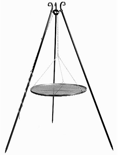 CookKing Stand-Grill Dreibein Grill massiv Schwarzstahlgitter 180cm 60cm Ø
