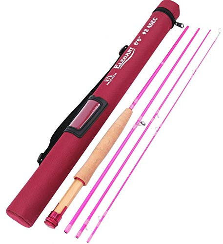sprinton MAXIMUMCATCH Elegant Pink Fliegenrute für Damen, 2/5 wt, 6’6’’/9ft, 4 Teile Fliegenfischen Rute (Elegant 6'6'' 2wt 4 Teile Rute)