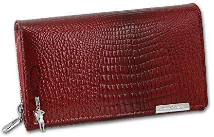 imppac DrachenLeder Damen Frauen Geldbörse Kellnerbörse Leder rot 16x4x10cm D2OPJ712R EIN schönes Geschenk zu Weihnachten, Geburtstag, Valentinstag für die Frau