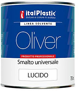 Smalto a Solvente per Ferro e Legno Lucido OLIVER 0,750 Lt colori assortiti (Giallo Sole 108)