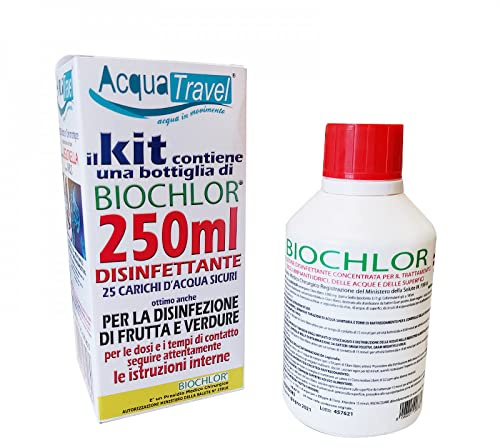 Acquatravel Biochlor 250ml - Trattamento acque chiare per piscine e spa - Liquido - Disinfectante