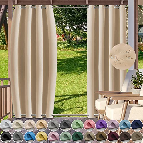 YangAera Tende da Esterno Impermeabile Antivento Oscurante con Anelli, Protezione Solare Tende Termiche Isolanti per Giardini Gazebo Balconi Terrazza Padiglione - Color4# W177xL241cm - 1 Pezzi
