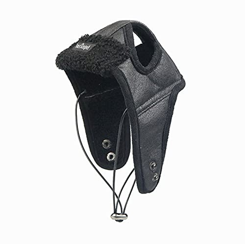 Leconpet Pilotenhut für Hunde, Winter-Pilotenmütze mit Ohrenklappen für kaltes Wetter (Größe M, Schwarz)
