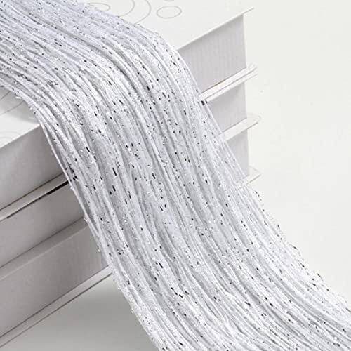 KIDEXO Perlenschnurvorhang Türvorhang Perlen Fadenvorhänge Fenster Wandpaneel Raumteiler Tür Haus Wohnzimmer Hochzeit-weiß,200x100cm