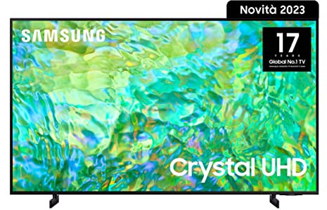 Samsung TV UE50CU8070UXZT Crystal UHD 4K, Smart TV 50 Processore Crystal 4K, HDR, Adaptive Sound, AirSlim Design, Integrato con Bixby e Alexa compatibile con Google Assistant, Black 2023