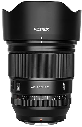 VILTROX 75mm F1.2 Pro APS-C Prime Autofokus Objektive für Nikon Z Mount Kamera Objektive Standard Camera Lenses große Blende kompatibel für Nikon Z9 Z8 Z7 Z6 Z5 Z50 Z30 ZFC