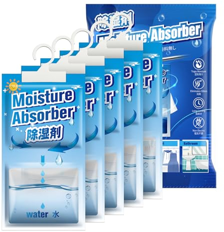 CONOPU 5 Piezas x 248 g Deshumidificador Armarios, Antihumedad, Absorbentes de humedad para Colgar, Eliminar la Humedad para Armarios, Cuartos de Lavado, Eliminar Olores Desagradables