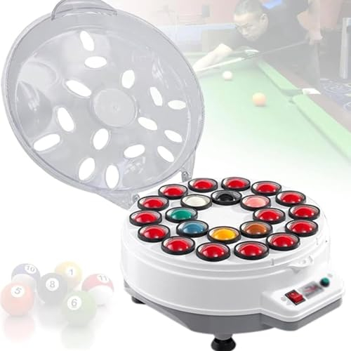 Oiyekntd Pool -Ballpolierer und Reinigungsmittelmaschine, 22 Ballsets automatische elektronische Reinigung für Billard- und Snooker -Bälle, Billardreinigungsmaschine für Zuhause und professionelle