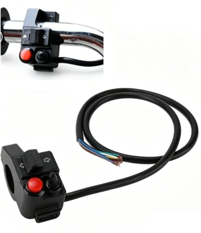 Tissting Motorrad Lenker Schalter, 3-in-1 Aluminiumlegierung Blinker Hupe Fernlicht Schalter 22mm 7/8 Zoll für Motorräder Geländefahrzeuge Roller