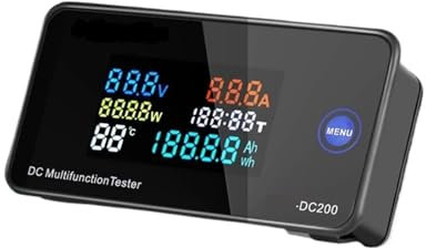 voltímetro digital DC 0-200V 100A voltímetro amperímetro capacidad temperatura probador de batería medidor de voltaje eléctrico energía 12V 24V(DC200V 100A)