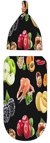 Oudrspo Fruit Baby Wickeldecke, verstellbares Wickelset, Größe S/Medium, 0–6 Monate, Neugeborene, Pucktücher