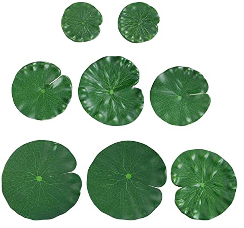 Alipis 8 Stück Künstliche Lotusblätter Aus Eva Verschleißfestes Teichdekor Schwimmblätter Für Gartenteich Aquarium Springbrunnen Leichte Realistische Seerosenblätter