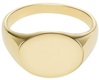 Fossil Unisex-Schmuck Gold Edelstahl Ring JF047737109, Edelstahl, Kein Edelstein