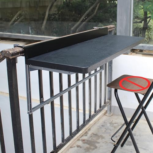 NEONMAN Balkontisch Klappbar Hängetisch Balkontisch Klein Höhenverstellbar Balkonhängetisch (Schwarz, 100x39cm)