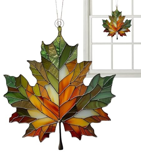 Ahornblätter Gefärbte Acrylbehänge | Ahornblätter Ornament | Herbsts Deko Anhänger | Herbstdeko Fenster Hängend | Ahornblatt Anhänger Ornament - Ahornblätter Feiertags-Ornamente