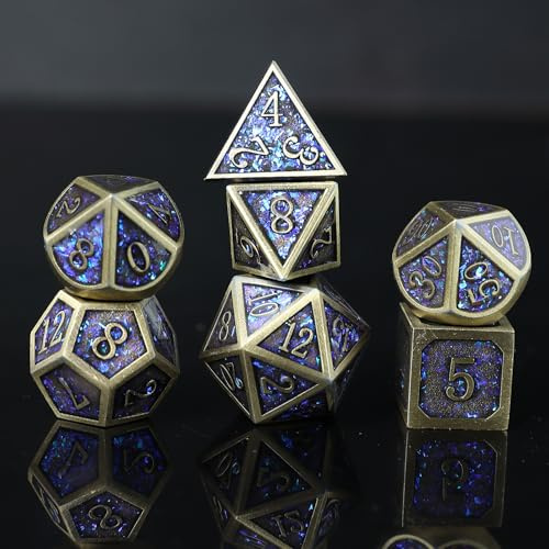 Metall DND kub set 7 ark DND tärning polyeder D20 D12 D10 D% D8 D6 D4 för dungeons & dragons RPG brädspel bordsspel RPG MTG spel