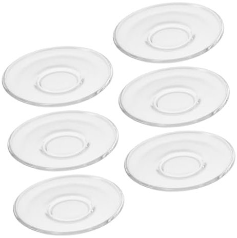 PRETYZOOM 6 Pièces Verre Soucoupes Décorées Lot De Dessous De Verre Pour Tasses Pour Boissons