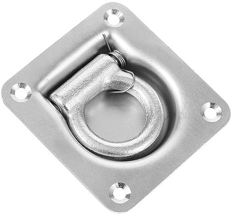 BESPORTBLE Galvanized D-shaped Lashing Ring Carbon Steel Truck Anchors Hook Floor Mount Tie down for Car and Truck Use Heavy Duty Recessed Ring