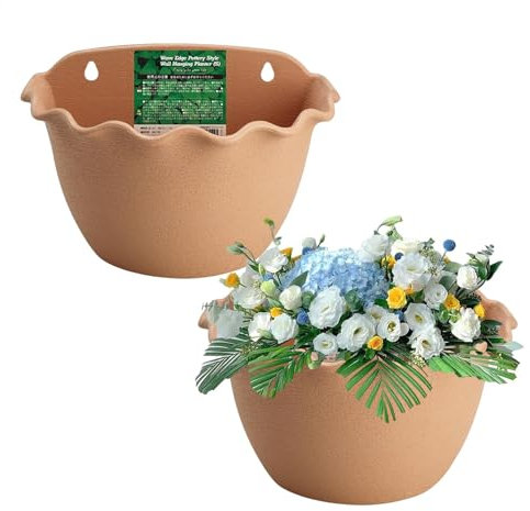 shuhauk Set di 2 fioriere da parete per grondaie, vaso da giardino da parete, per interni ed esterni