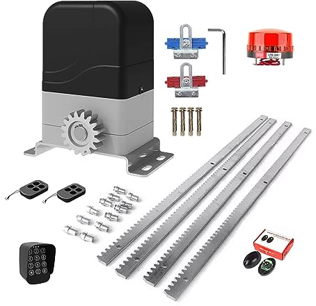 Circuit Control Board for Sliding Gate Opener, Electric Sliding Door Opener Kit AC Motor Automatic Door Operator Kit With 4m Steel Frame Infrared Sensor Kit for Automatic Gate Openers(With keypad)