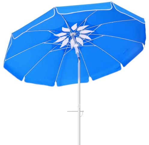 Toddmomy Parasol De Plage Anti-Uv À Motif Floral Avec Mât En Aluminium Et Ancre Pour Sable – Auvent Portable Résistant Au Vent Pour Plage Terrasse Extérieur 6 5 Pieds 1 Pièce