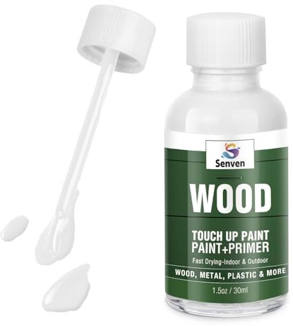 Wood Touch Up Paint High Gloss White Touch Up Paint Pen for Wood Scratch Repair Chips Spots Refinishing Kitchen Cabinets Furniture Doors Tables Dressers Trim Repair 1.5 Oz Interior/Exterior Waterproof