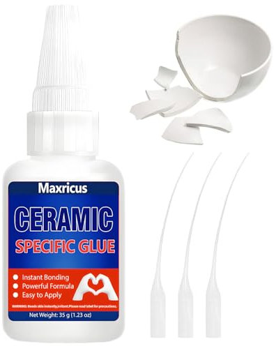 ​35g Ceramic Glue - Strong Repair Adhesive, High Strength, Fast Drying Clear Bond for Porcelain, Pottery, Glass,Tile,Crafts - Waterproof, Heat Resistant,Repair Kit