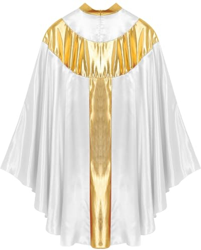 Gefomuofe Costume da papa da uomo, costume medievale da sacerdote, mantello cardinale, costume da vescovo, per adulti, travestimento per Halloween, cosplay