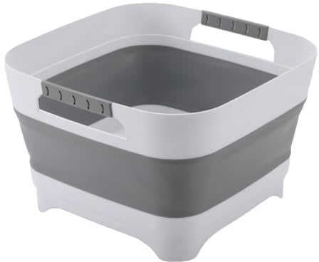 Basin de lavage pliable - d'économie d'espace 500g pour le nettoyage quotidien, base non glissante avec fonction multi-usage, de rangement pour la salle de bain extérieure de salle de bai