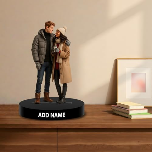 DGJSSK Personalisierte Figuren Acryl-Desktop-Dekorationen, Benutzerdefinierte Foto 2D-Effekt Cartoon-Stil Desktop-Dekorationen, Maßgeschneiderte Cartoon Statue Geschenke für Männer, Väter, Ehemänner