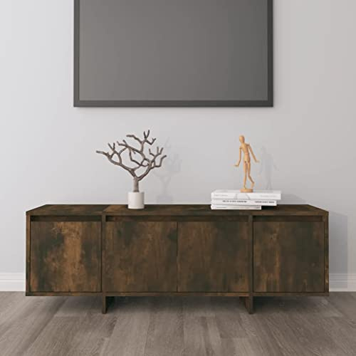 Homvdxl Moderner TV-Schrank, 120 cm, 4 Türen, Medien-Aufbewahrung, Sideboard für Fernseher bis zu 55 Zoll, Eiche + rustikal